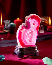 Pink crystal sculpture