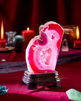 Pink crystal sculpture