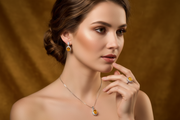 Silver earring with a Yellow Citrine