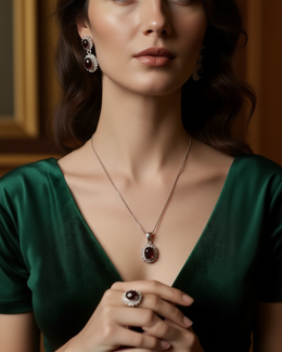 Black Star Sapphires surrounded by diamonds or white sapphires set